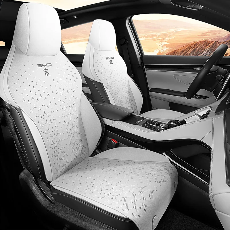 One Set Car Seat Cover Mat for BYD Song Plus Special Suede Half Pack Breathable Cushion Detachable Headrests Auto Accessories