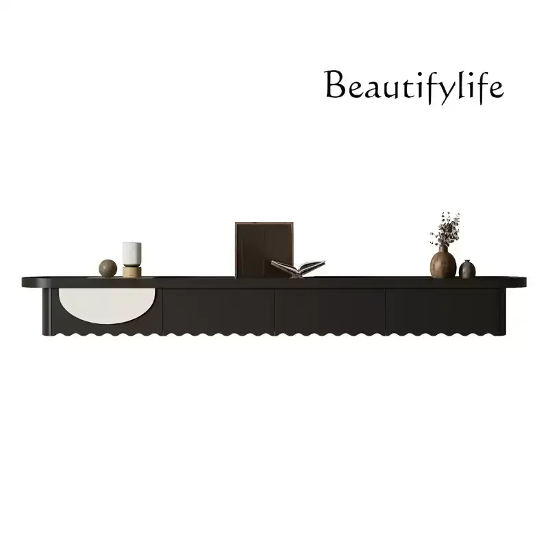 

Italian minimalist suspended TV cabinet living room home new French TV cabinet light luxury high sense