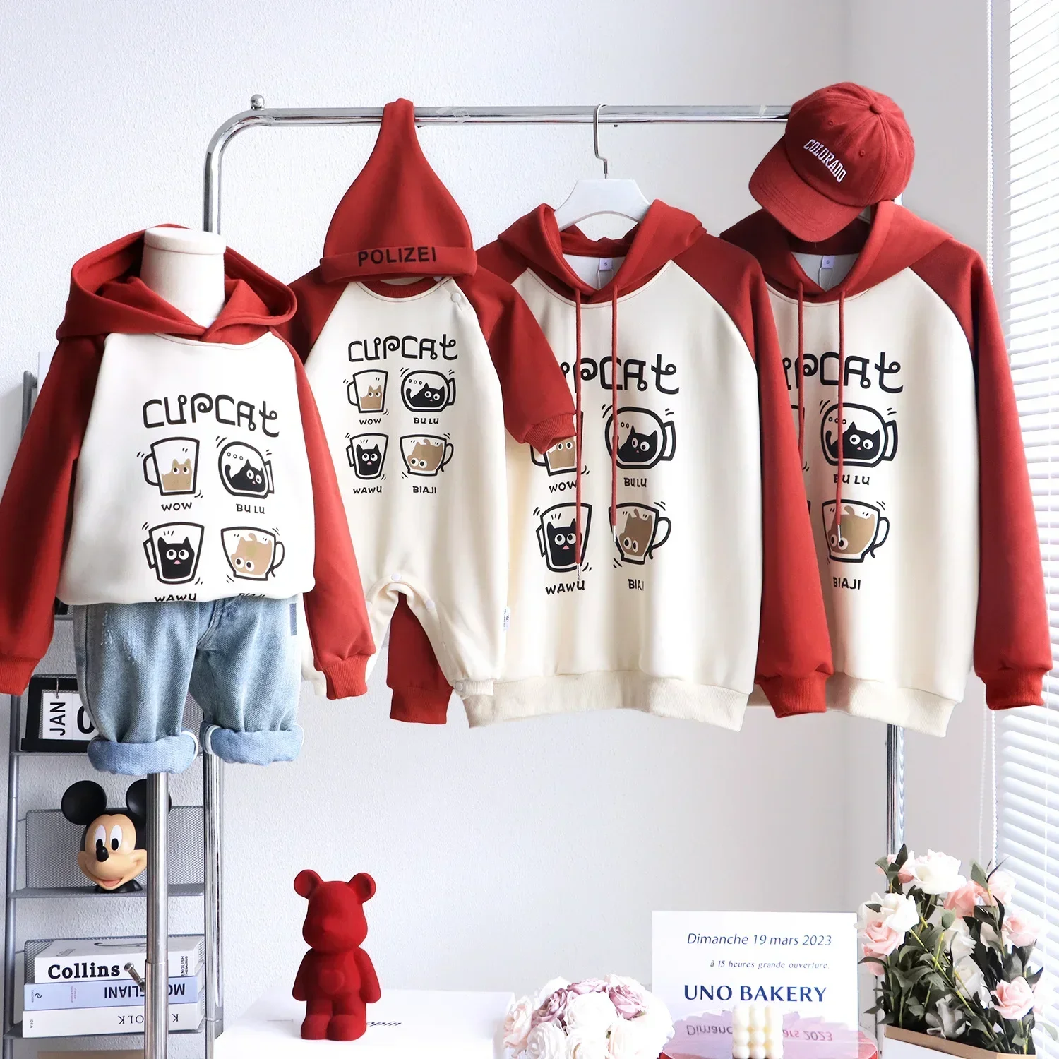 

Christmas Hooded Sweatshirts for The Whole Family Matching Clothes Mom Dad and Son Daughter Hoodies Baby Infant One Piece Romper