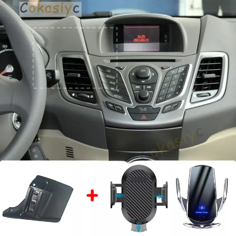 Suporte do telefone do carro para ford fiesta 2009 2010 2011-2014 montagens do telefone móvel carro de carregamento sem fio especial base fixa acessór