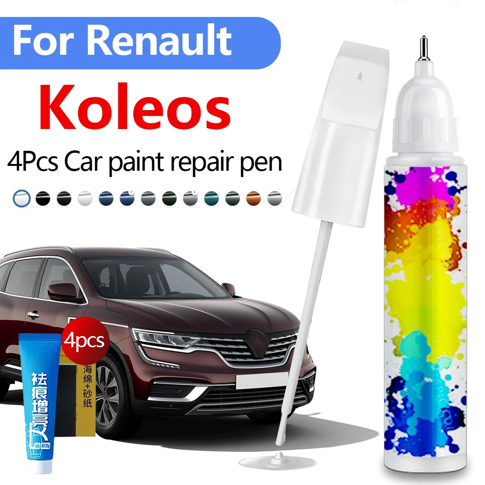 

Ручка для ремонта автомобильной краски для 2007-2025 Renault-Koleos, аксессуары для ремонта царапин, 4 шт., черный, белый, серебристый, серый, красный