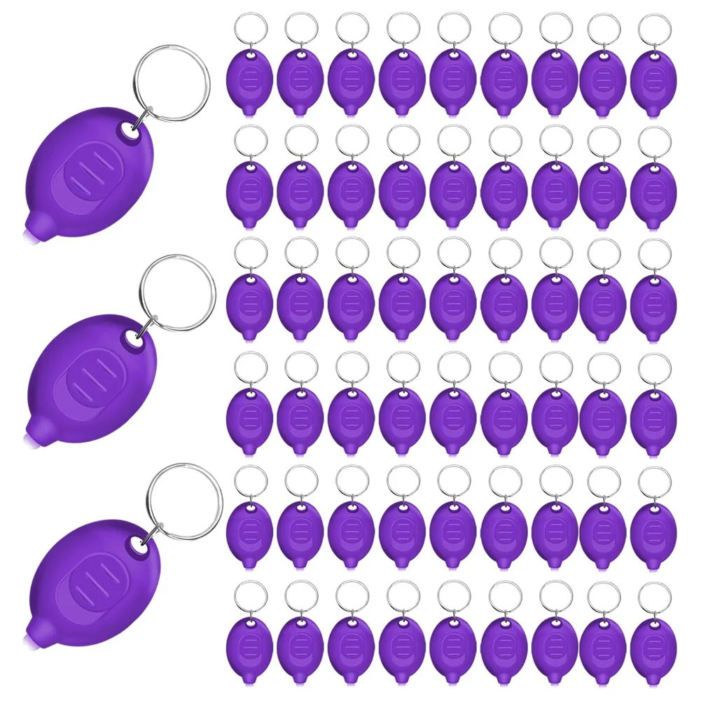 ELBA_48pcs Mini UV Keychain Flashlight,Portable Black Light