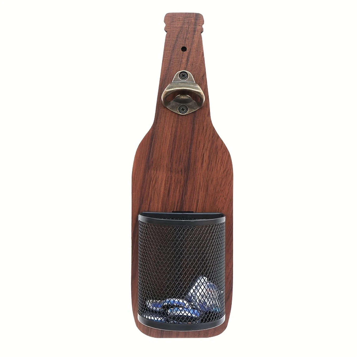 1pc Rustic Wooden Beer Bottle Opener Wall Mount - Effortless  Catcher for  &  Decor, Adds Charm to Your Entertainment Space