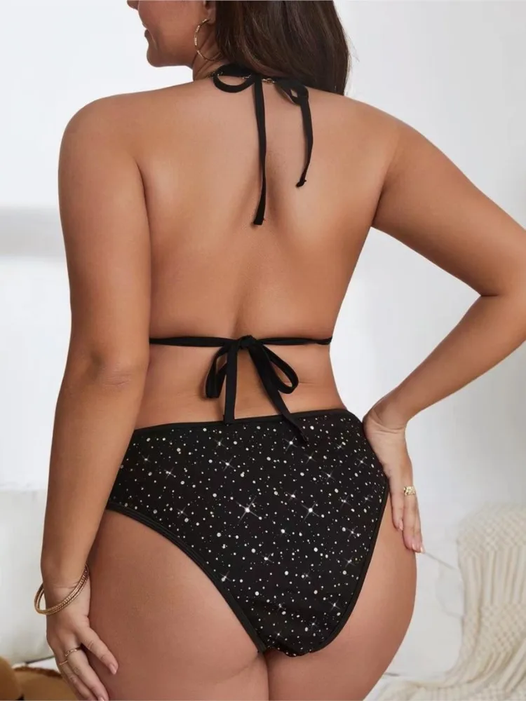 3 Piece Sets Plus Size High Waist Women Push Up Large Size Swimsuit Summer Mujer Big Size Tummy Control Swimwear Bikini Sets image 2