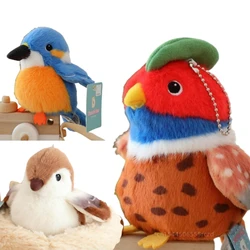 12cm Mini Artificial Bird Plush Doll Pendant Lifelike Parrot Sparrow Penguin Duck Kiwi Plush Toy For Boys Girls Birthday Gift