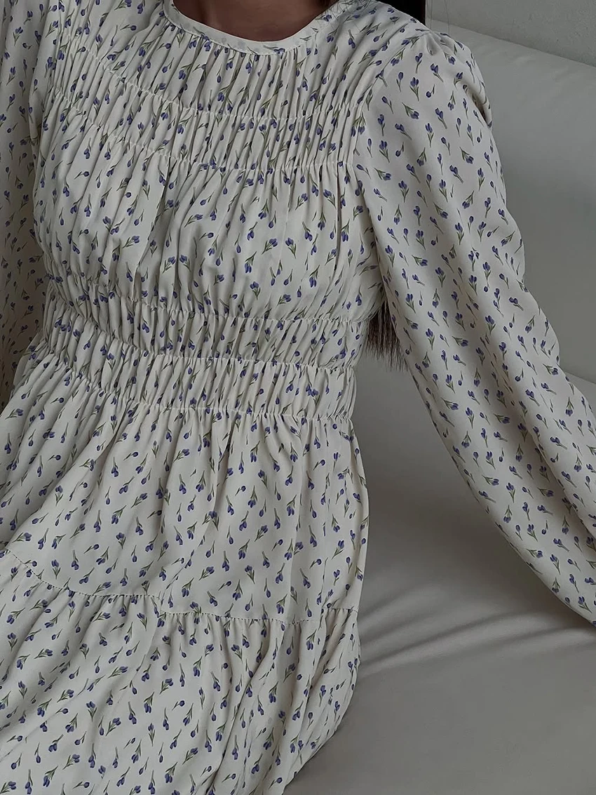 ثوب نوم نسائي مطبوع من Marthaqiqi بأكمام طويلة وياقة مربعة بيجامة بطول الكاحل ملابس نوم نسائية غير رسمية فضفاضة