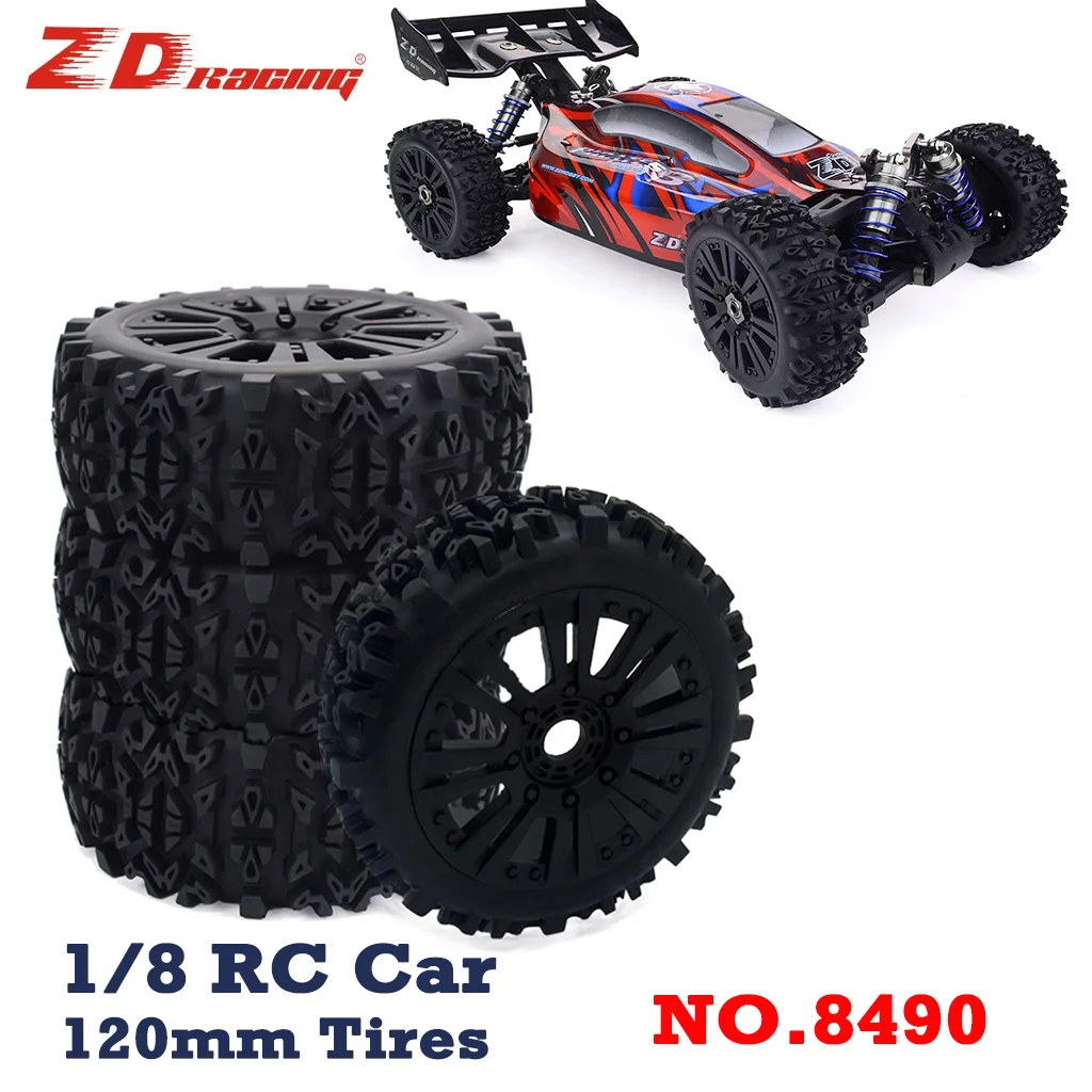

ZD Racing 4Pcs 1/8 RC Car 120mm Tires 17mm Hex Wheel Hub 8490 For 1/8 RC Car Truck Tires Upgrade Parts