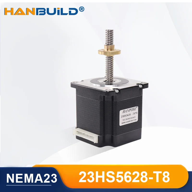 

Nema23 screw Stepper Motor 165 Oz-in 56mm 2.8A 1.26NM 23HS5628-T8*8 for Various instrument accessories