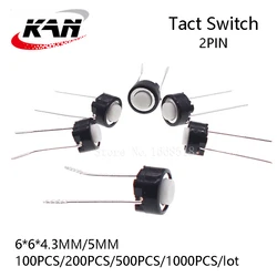 1000PCS-100PCS SKRGAED010 ALPS Tact Switch Black Touch Switch 6*6*4.3mm/6*6*5mm DIP Tactile Push Button Micro Swit