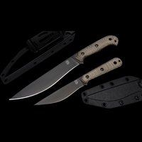 Silence- Flax fiber handle N690 steel outdoor knife, wilderness camping survival hunting knife, emergency rescue tool