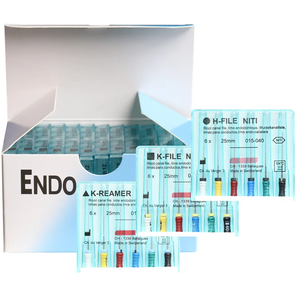 10 Packs/Box K-FILE H-FILE K-REAMER NiTi Flexible Endo Root Canal K Files Hand Use Endodontic Nickel Titanium Dental Decorations
