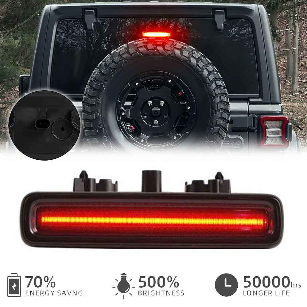 

1 шт. дымчатые линзы, красные светодиодные стоп-сигналы с высоким креплением для Jeep Wrangler JL 2018-2024, автомобильный Стайлинг, противотуманные стоп-сигналы