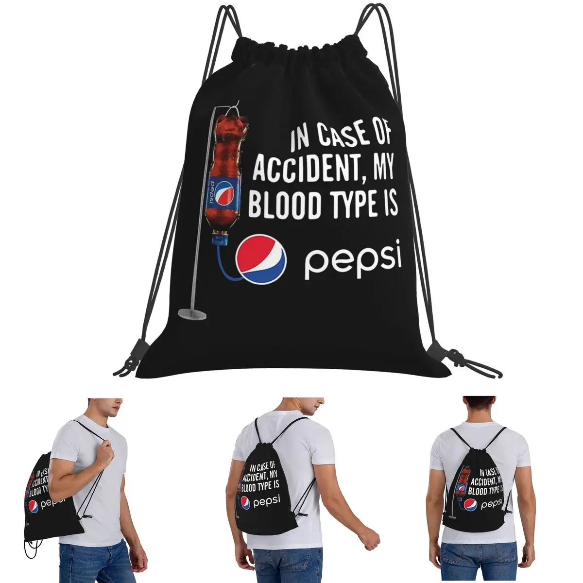 في حالة حادث، نوع بلدي هو - حقائب ظهر بيبسي متعددة الوظائف برباط، حقيبة تخزين، حقائب كتب لطلاب السفر