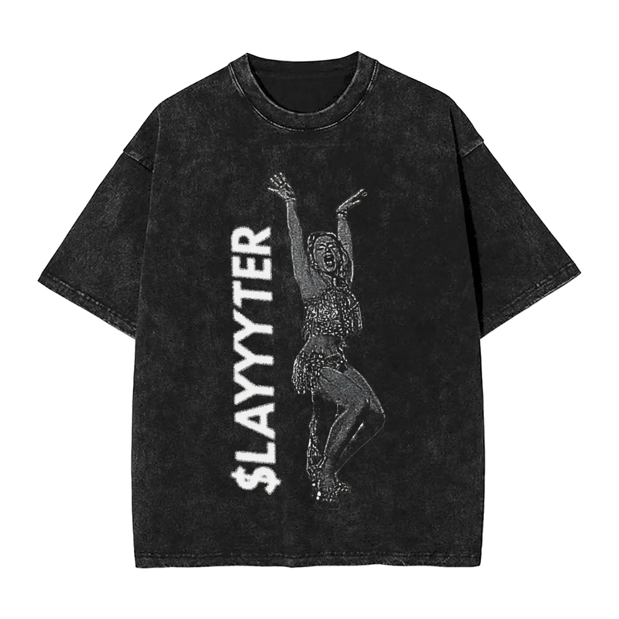 Men T-Shirt Slayyyter Washed T-Shirts Trending  Summer Tees Awesome Print Cotton Clothing Dropshipping