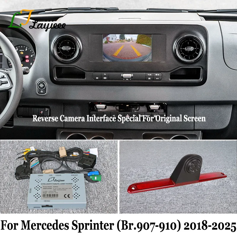 For Mercedes Benz Sprinter (Br.907-910) 2018~2025 OEM Screen HD Night Vision Reverse Assist Rear view Parking Camera Kit