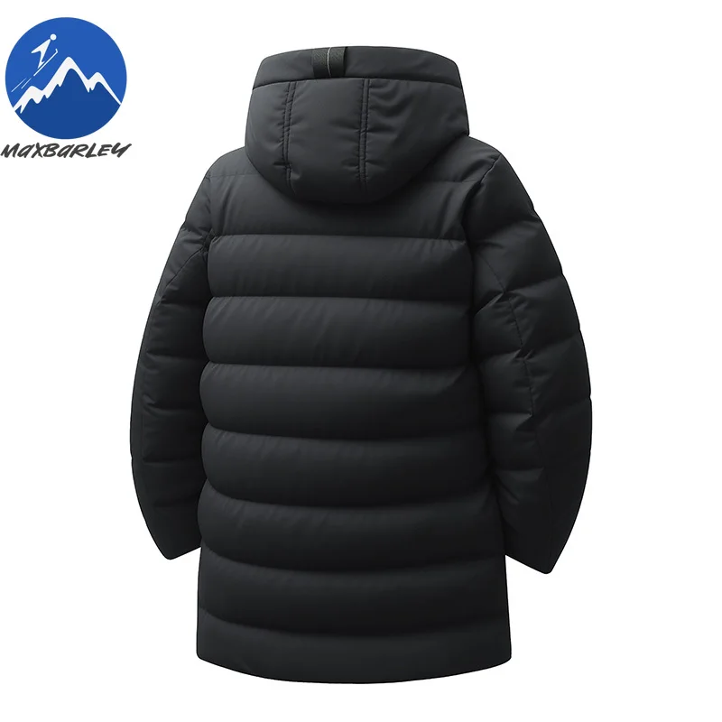Maxbarley 2025 Winter Warm Parka Long Men Urban All-match Thick Cotton Padded Jacket Casual Camping Ski Windproof Hooded Coat
