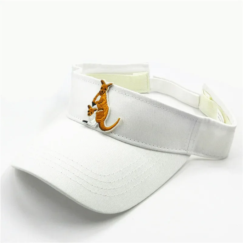 Spring Summer Cotton Cartoon Kangaroo Animal Embroidery Visors Baseball Cap Adjustable Snapback Cap for Men and Women 191