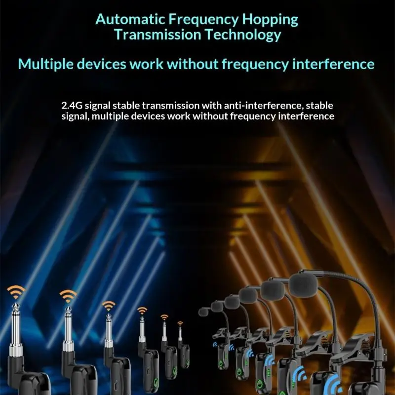 Anti Interference Design Wireless Microphone for Musical Instrument Auto