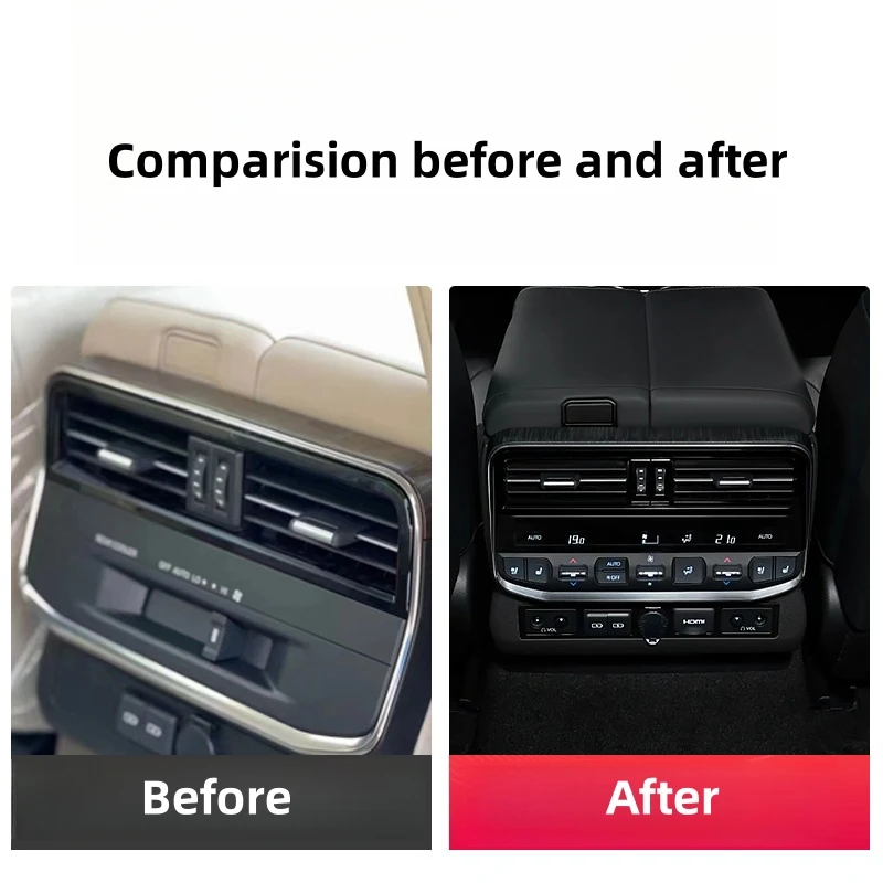 For Land Cruiser LC300 2022 2023 Rear Air Outlet Air Conditioner Control Screen Button Modification Accessories