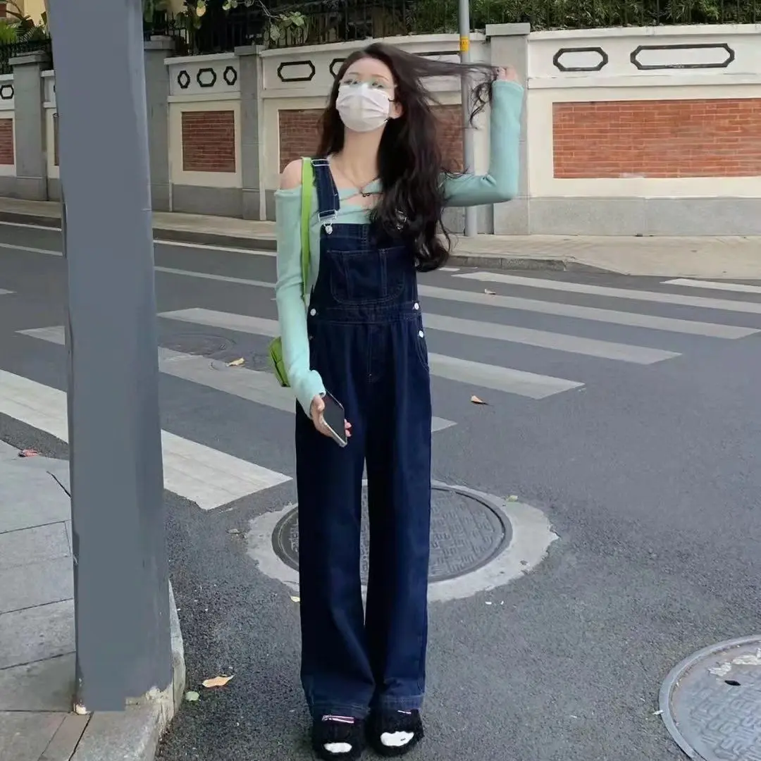 Elegant Women'S Long Jumpsuits Adjustable Offshoulder Oversized Design Korean Trend Ins Thickened Semihigh Stretchy