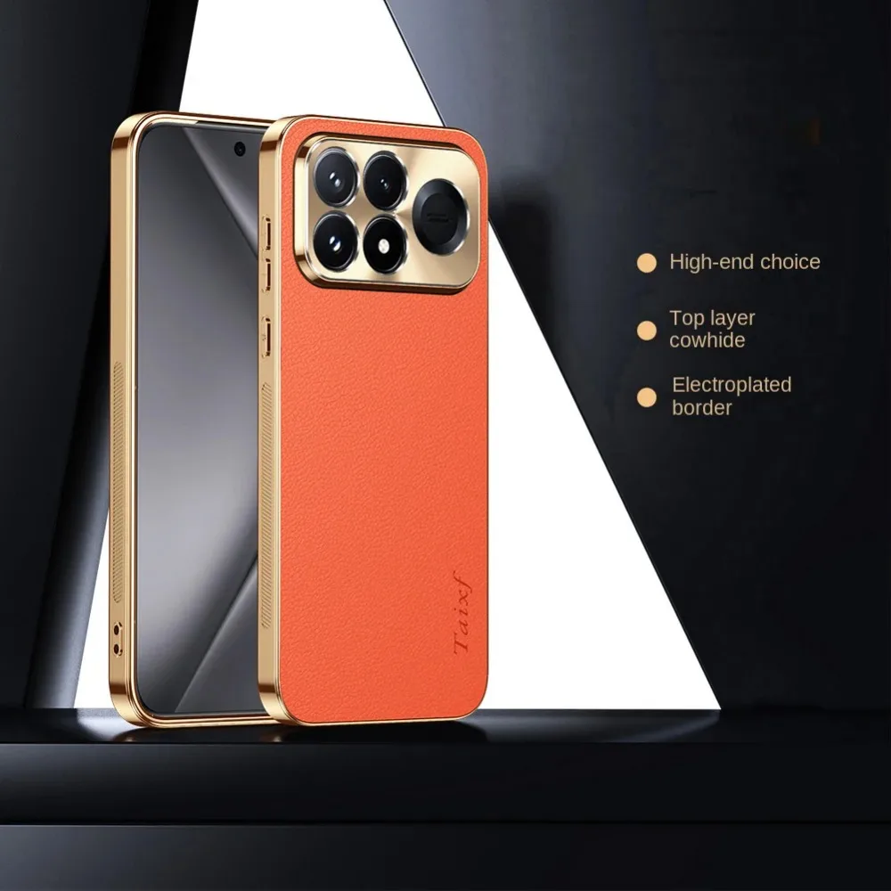 For XiaoMi POCO F9 Ultra F9 Pro Case Luxury Electroplated Lychee Texture Frosted PC Cover For POCO F8 Ultra Pro Shockproof Funda