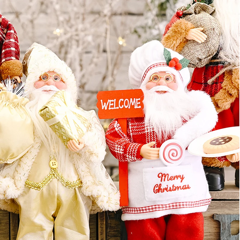 12 Inch Statue Of Santa Claus Christmas Table Doll Accessories Lightweight Classic Holiday Toy Doll Safe Living Room Decoration image 3