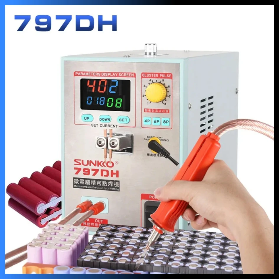 

SUNKKO 797DH 18650 Battery Spot Welding Machine 3.8KW High Power Spot Welder Thickness Up To 0.35mm Precision Pulse Spot Welder