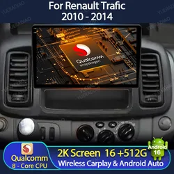 Android 16 Car Radio For Renault Trafic Nissan Primastar Opel Vivaro 2010 2011 2012 2013 2014 Multimedia Player Carplay Auto GPS