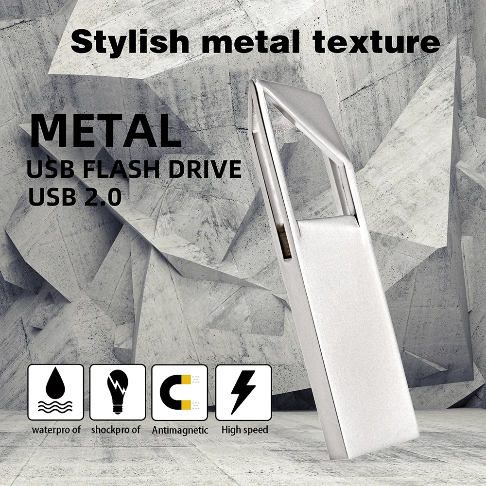 SHANDIAN METALEN USB 플래시 드라이브, 플래시 메모리 스틱, 4GB 펜 드라이브, 128GB, 64GB, 16GB, 2.0 플래시 디스크, 무료 워터