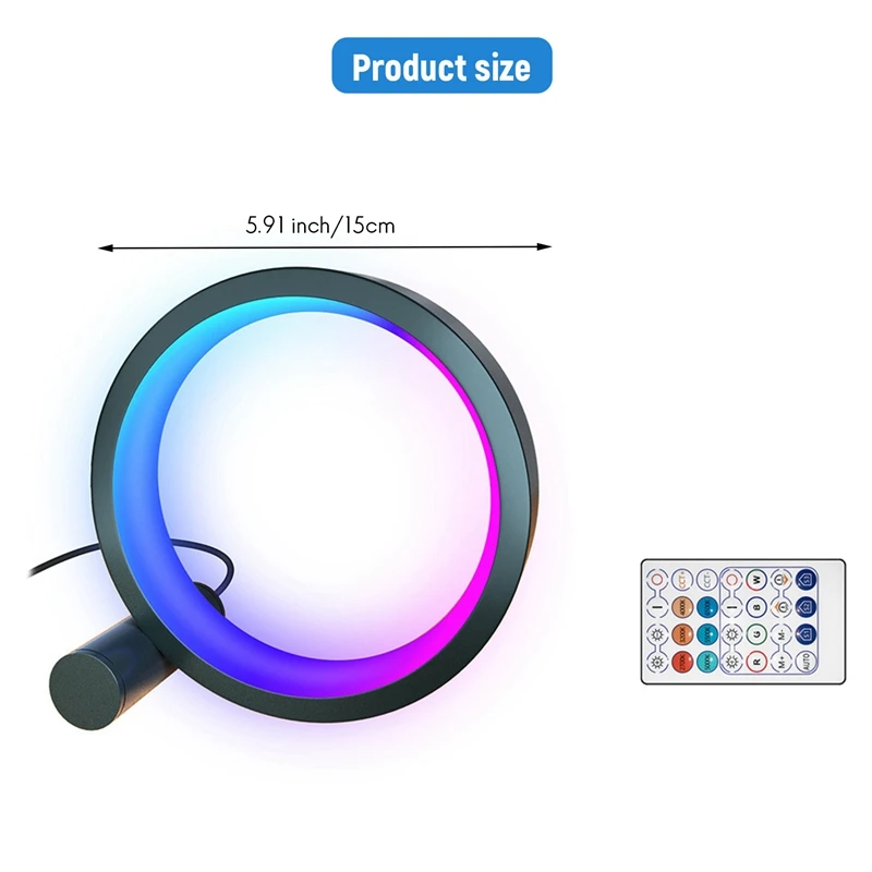 Promotion! Smart RGB Night Light Colorful LED Light Photography Lighting Voice Control APP 360° Ring Pickup Live Light Fill