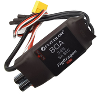 Flycolor 80A ESC 3-6S Electric Speed Controller 5v/6v/7.4v 5A BEC with XT60 & 3.5mm Bullet Plugs for RC Drone Airplane Brushless