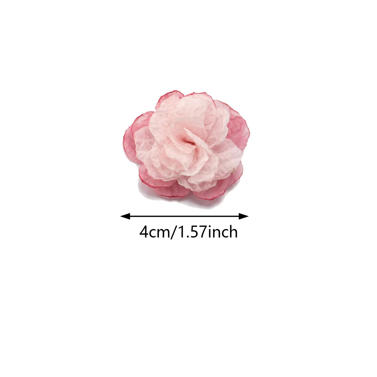 5Pcs/Lot 4cm Burned Edge Chiffon Fabric Flowers Double Color Artificial Flower For DIY Sewing Crafts Headwear Clothing Accesso