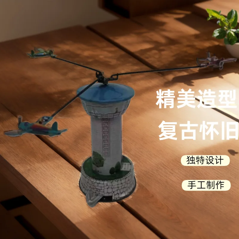 MM265 Obrotowy samolot Retro Nostalgiczny motyw Spersonalizowana ozdoba Kreatywny prezent Rękodzieło blaszane