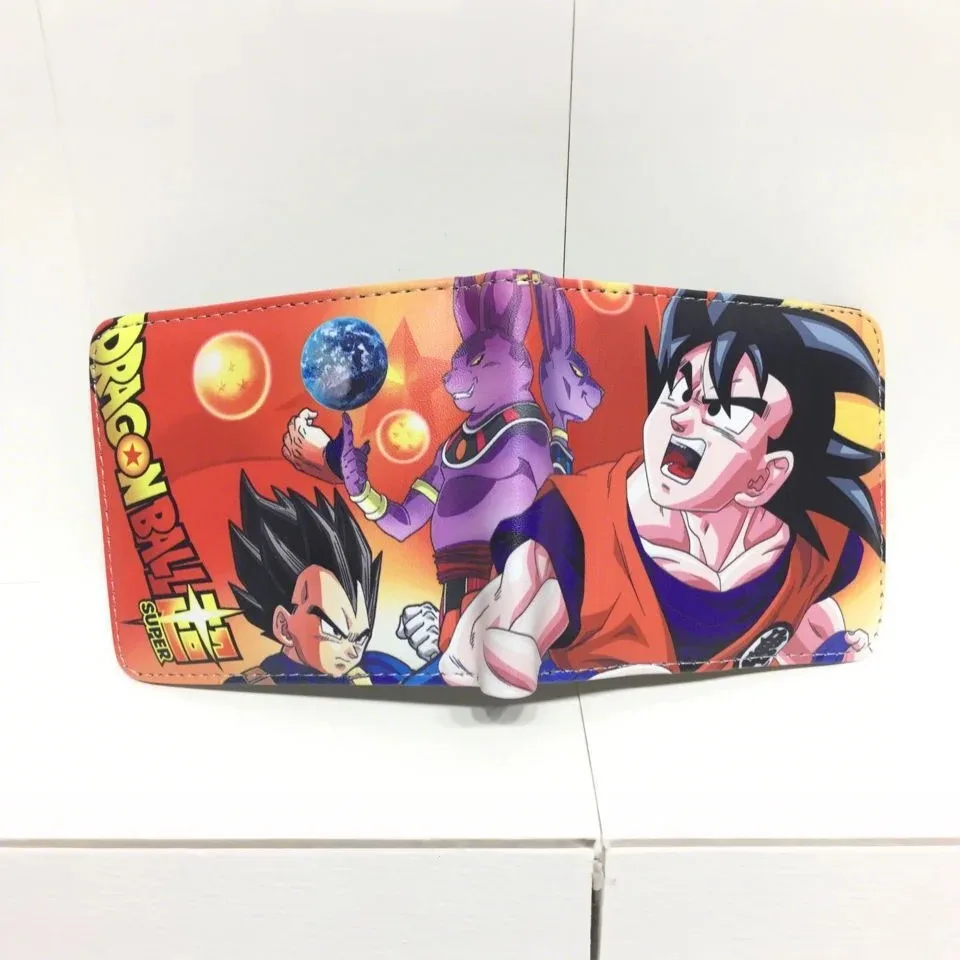 Anime Dragon Ball Son Goku Portafoglio PU Portamonete impermeabile Portamonete portatile pieghevole fresco multifunzionale Portamonete regalo