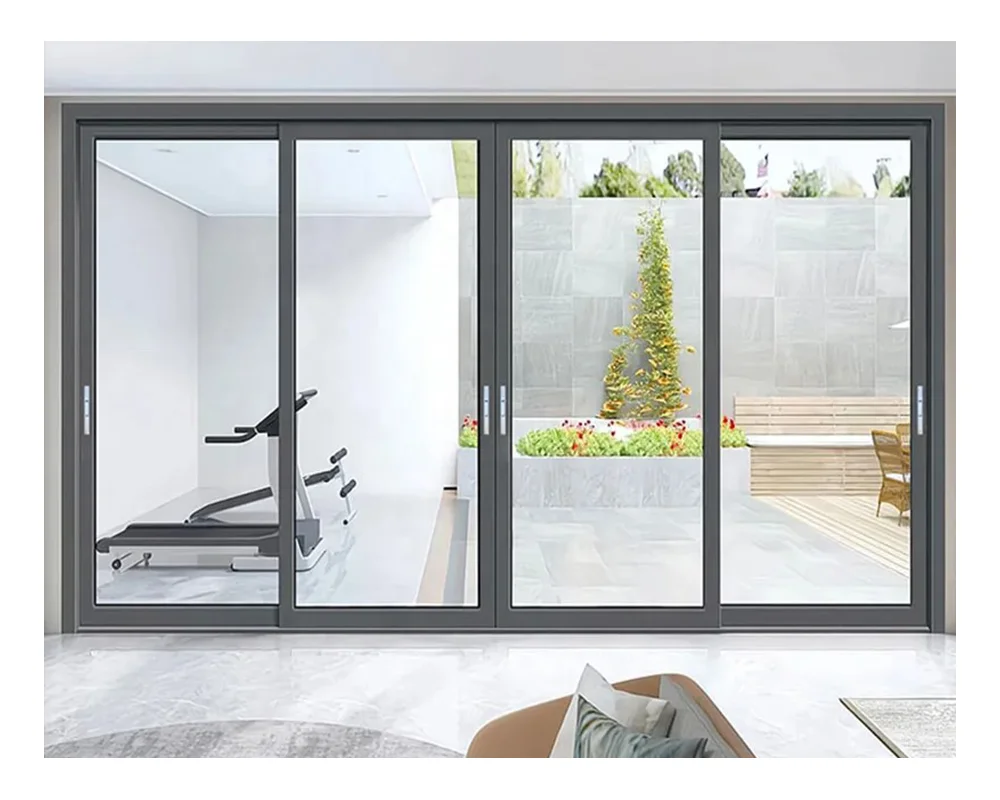 SJUMBO Modern Design Tempered Glass Living Room Large French Indoor Aluminum Sliding Door Heavy for Villa Apartment