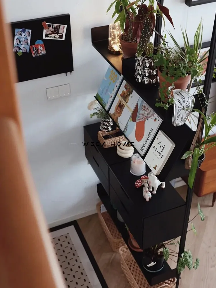 

Indomitable Shelf Living Room Entrance Screen Wrought Iron Open Display Shelf Simple Multi-layer Bookshelf