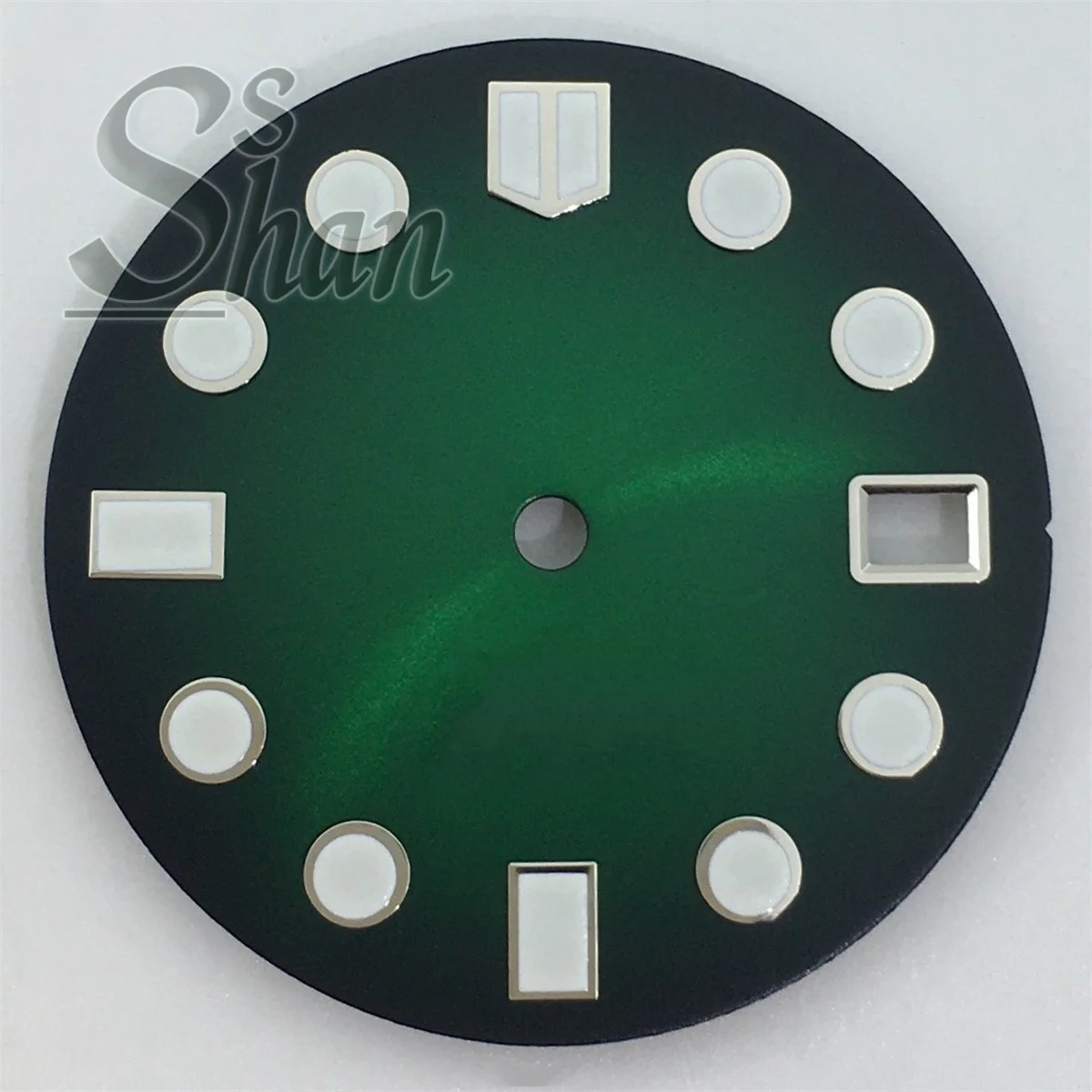 

29MM green luminous date window dial is a modification accessory for the NH35 NH36 automatic movement wristwatch