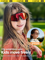 Kapvoe Photochromic Children Cycling Sunglasses UV400 Eyewear Boys and Girls Sports Running Biking Red Pink Blue Color Lens