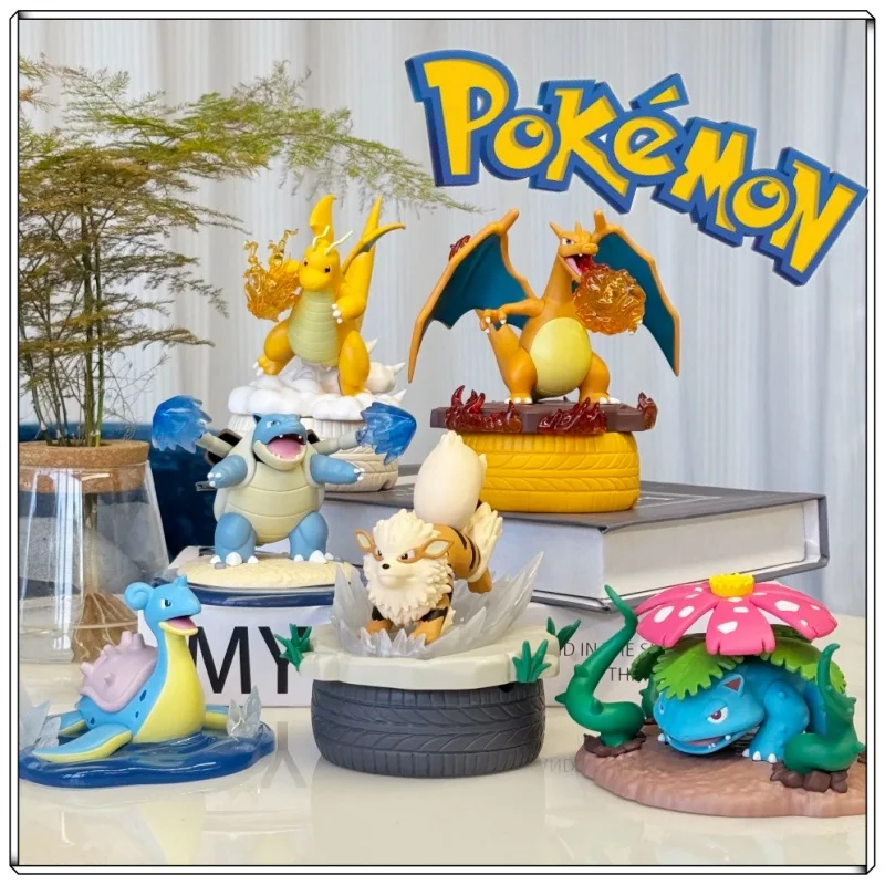 Image of AUF LAGER Pokemon Battle Moment Charizard Blastoise PVC-Figur Anime-Modell Desktop-Ornament Sammlerfigur Spielzeug Trendiges Geschenk