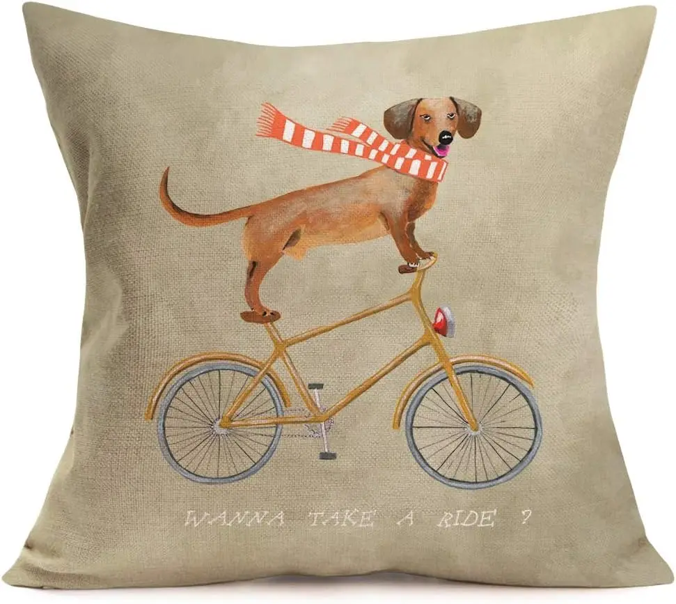 Riding Pattern Pillow Cover Funny Quotations Home Sofa Decoration Cushion Cover Linen Square Pillowcase  Autumn pillowcase