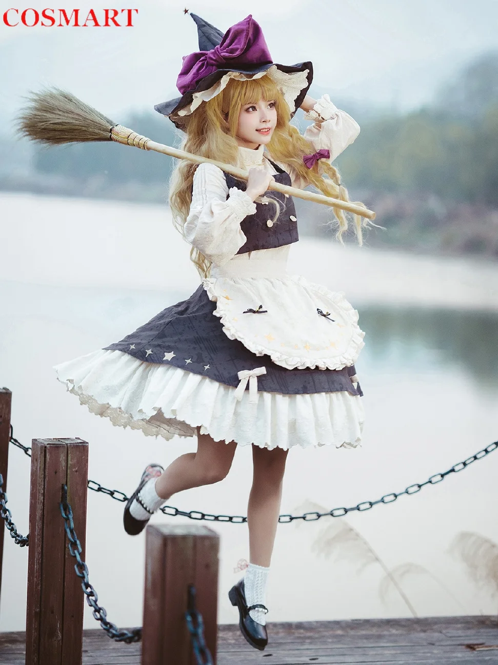 COSMART Touhou Project Kirisame Marisa Dress Cosplay Costume Cos Game Anime Party Uniform Hallowen Play Role Clothes Clothing