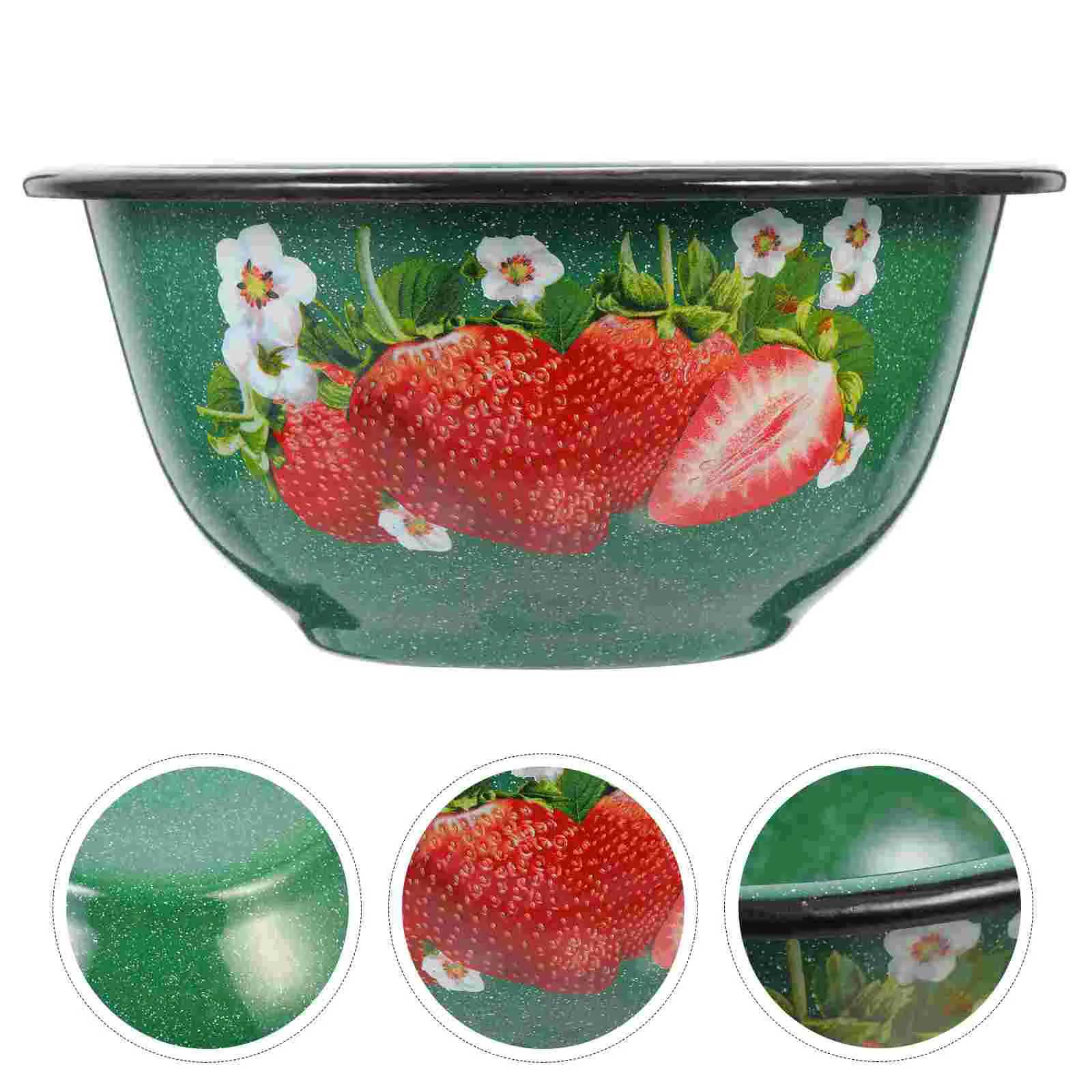 

Retro Enamel Bowl Thickened Soup Basin Ceramic Noodle Bowl Daily Use Kitchenware Salad Container Reusable Food Bowls Dining Bar