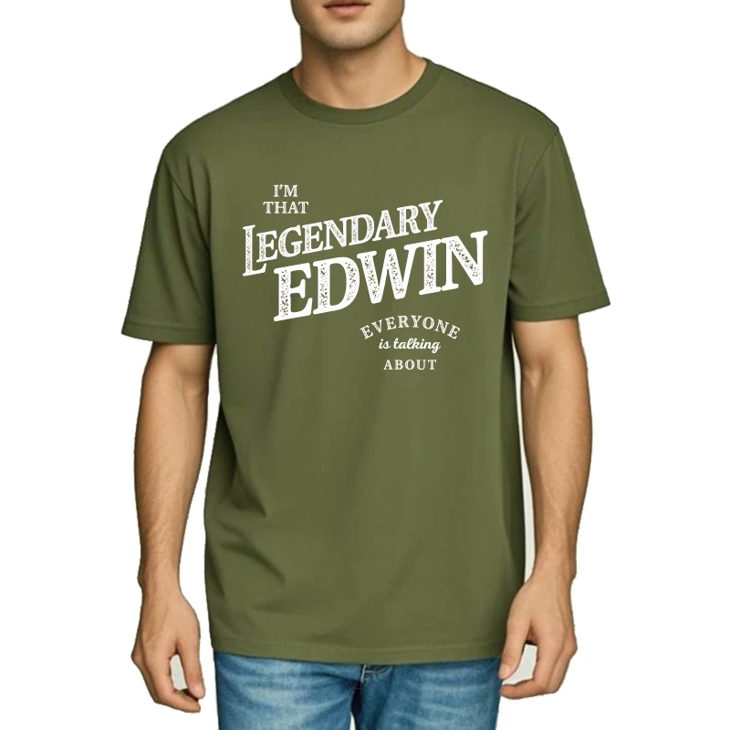 ملابس يومية صيفية لها تي شيرت أنا أن الأسطوري إدوين الجميع يتحدث عن تي شيرتات قصيرة الأكمام مريحة برقبة دائرية #5