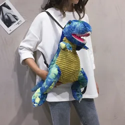 Crianças saco mochila 3d dos desenhos animados dinossauro sacos de pelúcia das crianças mochila escolar suprimentos escolares presentes das crianças novo semestre