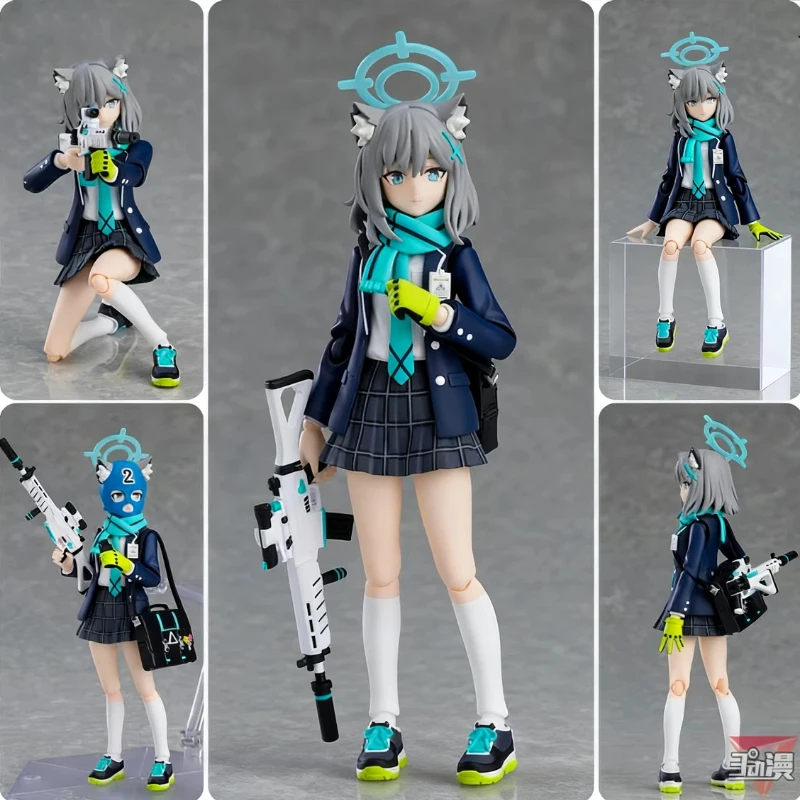 블루 아카이브 피그마 567 스나오카미 시로코 KO 관절형 액션 피규어 귀여운 소녀 데스크탑 장식 소년 서프라이즈 트렌디 장난감 선물