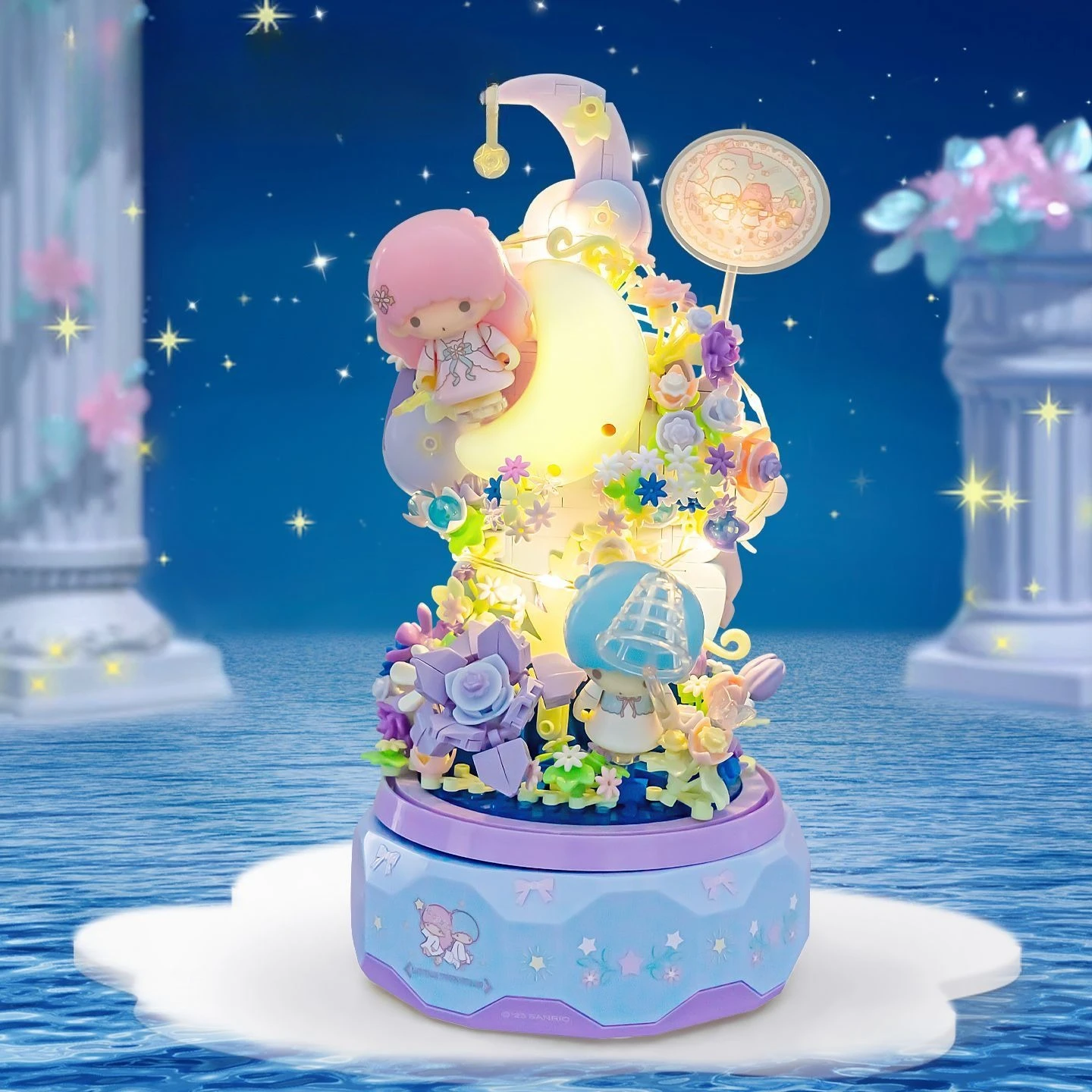 Puzzle Montage Baustein Spielzeug Spieluhr Rotierendes Licht KT Hochwertiges Modell Geschenke