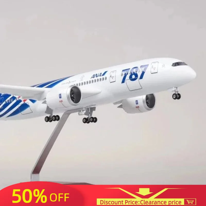 

Scale Airplane 787 B787 Dreamliner 47CM 1/130 Aircraft Japan ANA Airlines Model W Light and Wheels Diecast Plastic Plane Toys