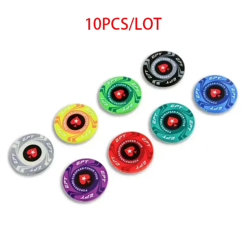 10 Pcs Portable Convenient Professional Sports Ceramic poker chips For Casinos Coin Poker Chips Entertainment