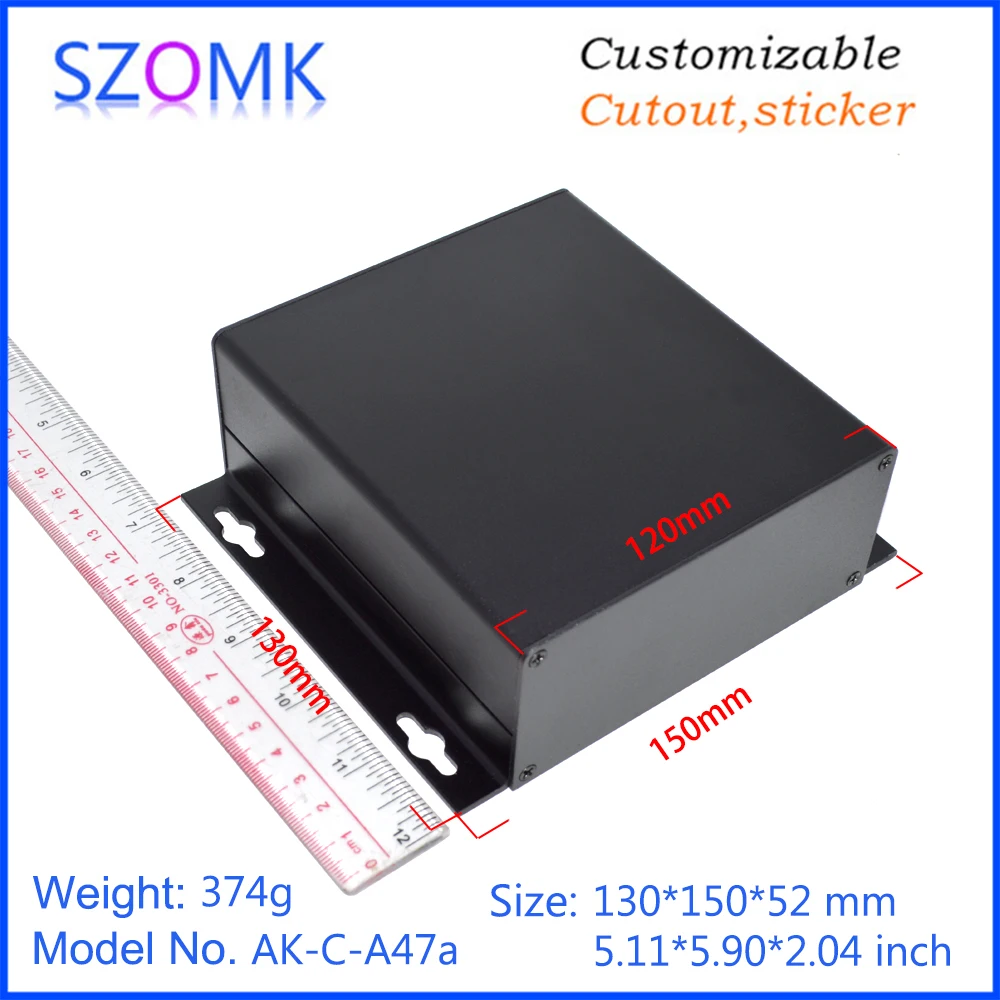 1Pcs 130*150*52 mm custmizable aluminum extrusion relay enclosure control housing aluminum enclosure pcb design project box