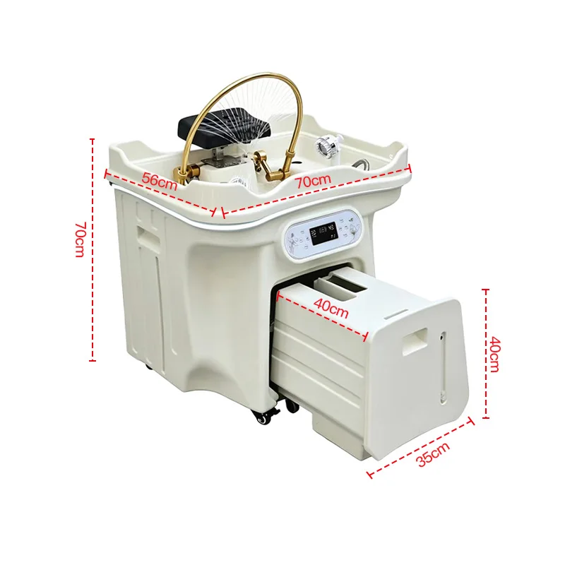 Alat Hidroterapi SPA Sirkulasi Air, Bak Cuci Rambut Portabel yang Praktis, Kapasitas Penyimpanan 60L + Kapasitas Pembuangan 30L